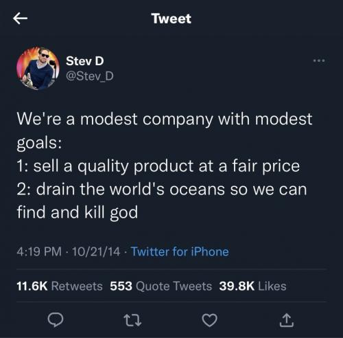Modest company tweet