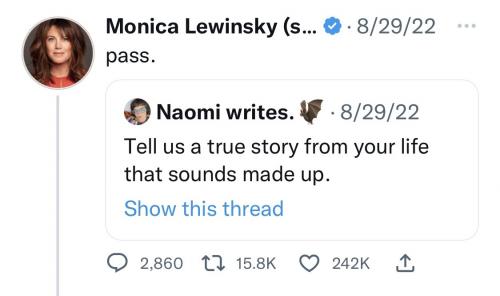 Monica Lewinsky true story tweet