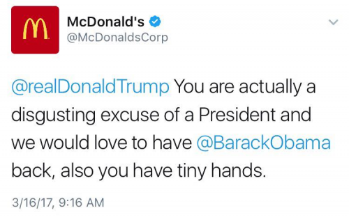 McDonald's Trump tweet