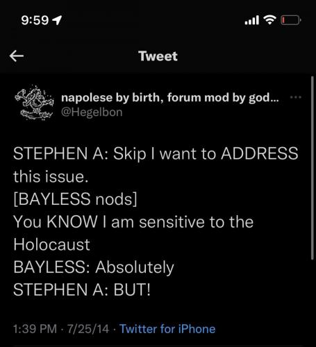 Stephen A Smith holocaust tweet