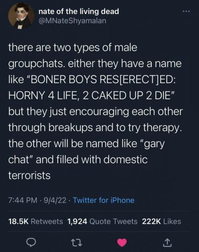 Male groupchat names tweet