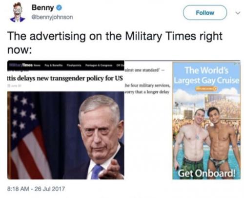Military times advertising tweet
